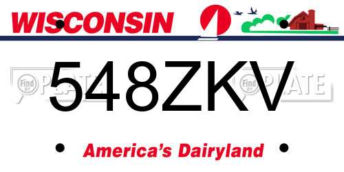548ZKV Wisconsin License Plate