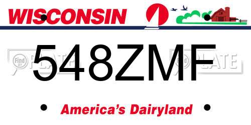 548ZMF Wisconsin License Plate