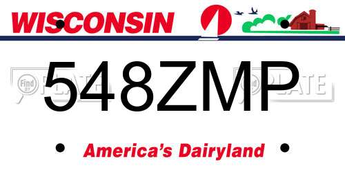 548ZMP Wisconsin License Plate