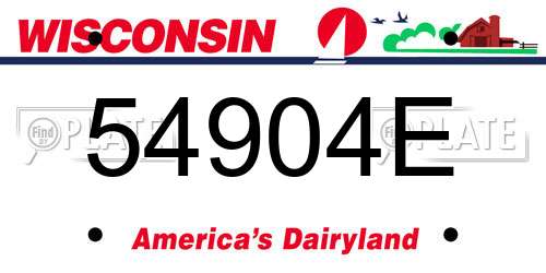 54904E Wisconsin License Plate