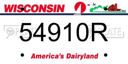 54910R Wisconsin License Plate