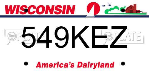549KEZ Wisconsin License Plate