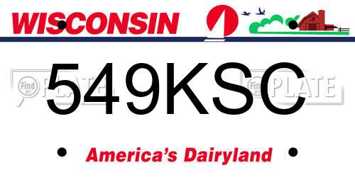 549KSC Wisconsin License Plate
