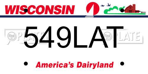 549LAT Wisconsin License Plate