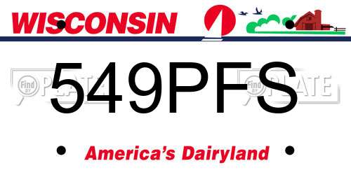 549PFS Wisconsin License Plate