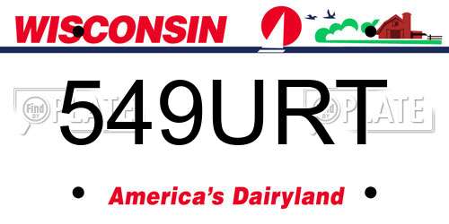 549URT Wisconsin License Plate