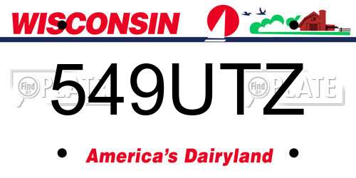 549UTZ Wisconsin License Plate