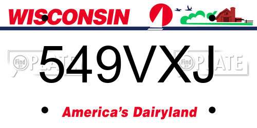 549VXJ Wisconsin License Plate