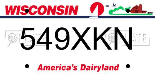 549XKN Wisconsin License Plate