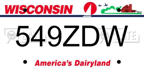 549ZDW Wisconsin License Plate