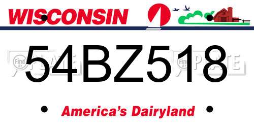 54BZ518 Wisconsin License Plate