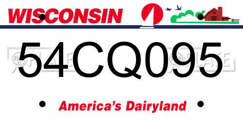 54CQ095 Wisconsin License Plate