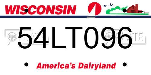 54LT096 Wisconsin License Plate