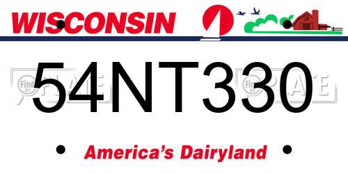 54NT330 Wisconsin License Plate