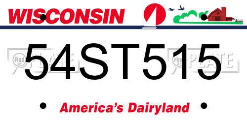 54ST515 Wisconsin License Plate