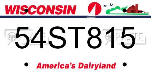 54ST815 Wisconsin License Plate