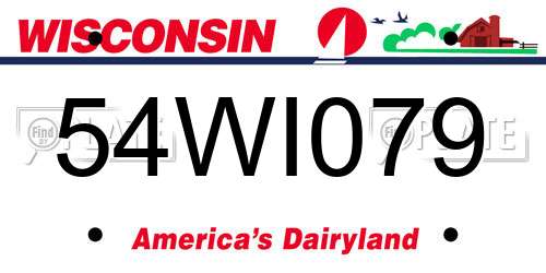 54WI079 Wisconsin License Plate