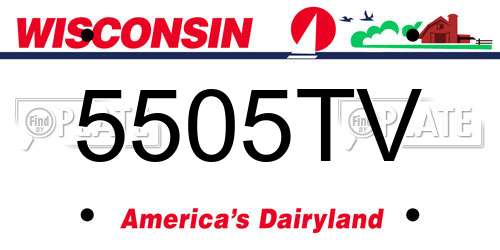 5505TV Wisconsin License Plate