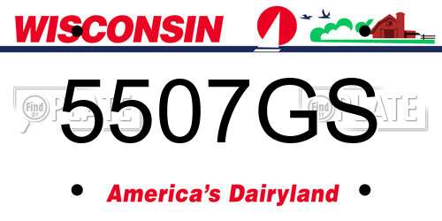 5507GS Wisconsin License Plate