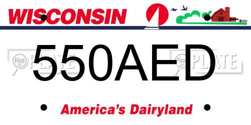 550AED Wisconsin License Plate