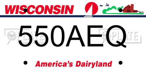550AEQ Wisconsin License Plate