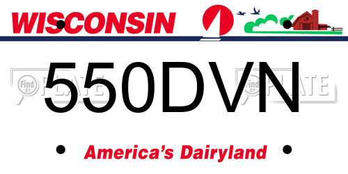 550DVN Wisconsin License Plate