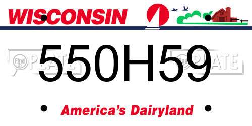 550H59 Wisconsin License Plate