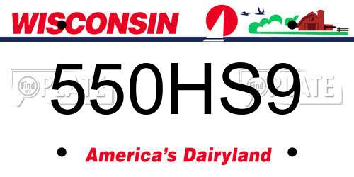 550HS9 Wisconsin License Plate