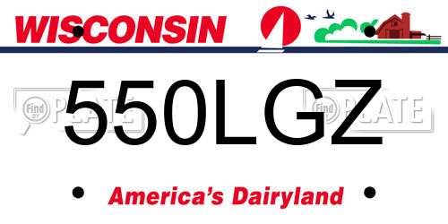550LGZ Wisconsin License Plate