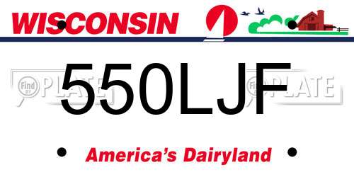550LJF Wisconsin License Plate