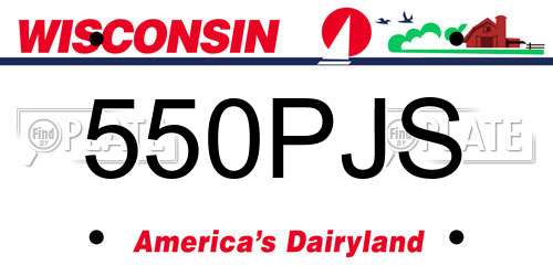 550PJS Wisconsin License Plate