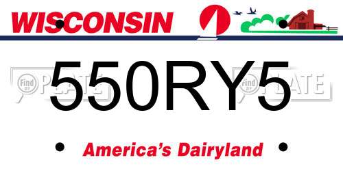 550RY5 Wisconsin License Plate