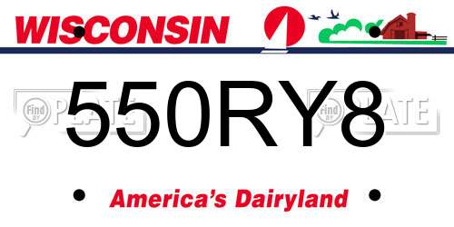 550RY8 Wisconsin License Plate