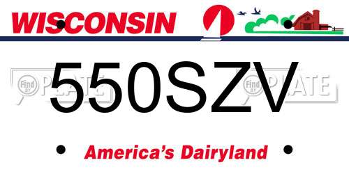 550SZV Wisconsin License Plate