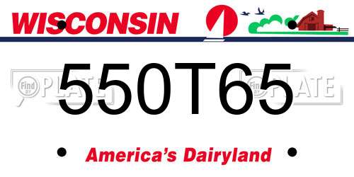 550T65 Wisconsin License Plate