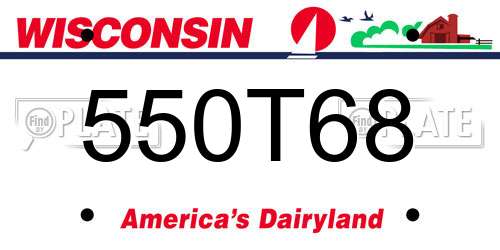 550T68 Wisconsin License Plate