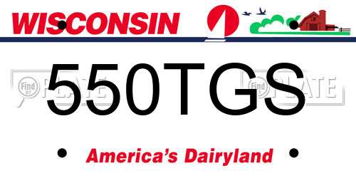 550TGS Wisconsin License Plate