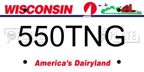 550TNG Wisconsin License Plate