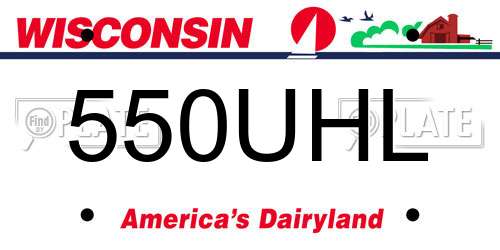 550UHL Wisconsin License Plate