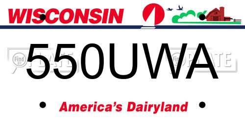 550UWA Wisconsin License Plate