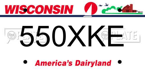550XKE Wisconsin License Plate