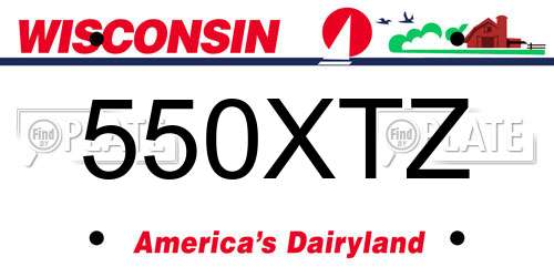 550XTZ Wisconsin License Plate