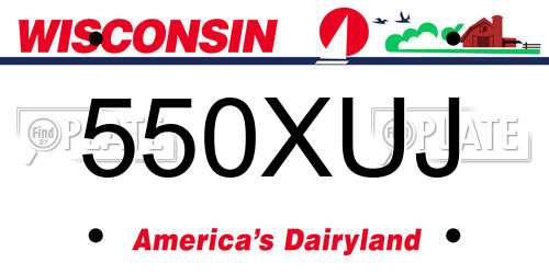 550XUJ Wisconsin License Plate