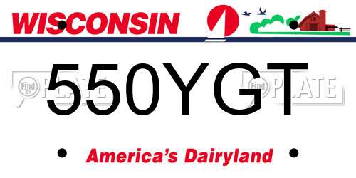 550YGT Wisconsin License Plate