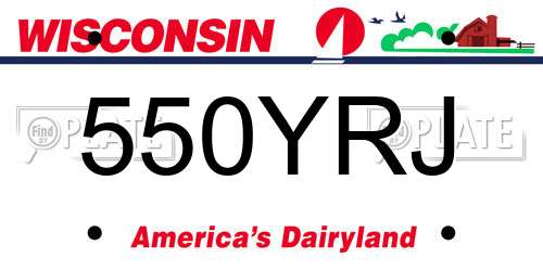 550YRJ Wisconsin License Plate