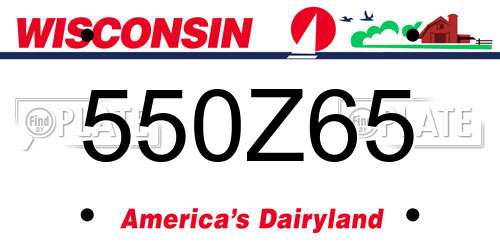 550Z65 Wisconsin License Plate