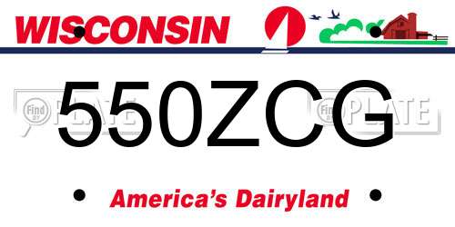 550ZCG Wisconsin License Plate