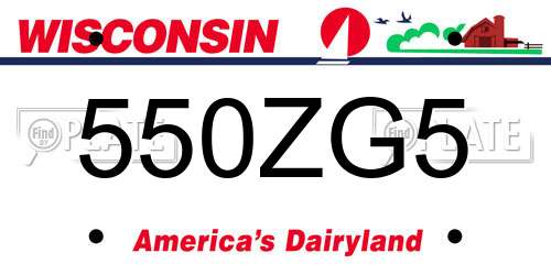 550ZG5 Wisconsin License Plate