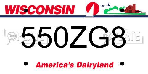 550ZG8 Wisconsin License Plate