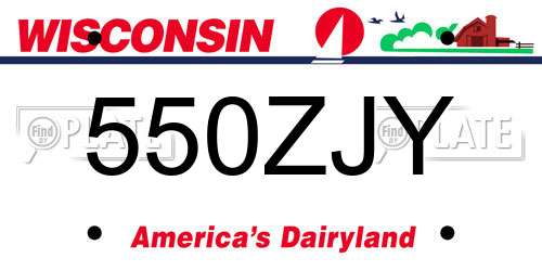 550ZJY Wisconsin License Plate